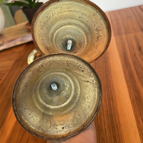 ***SOLD***Vintage Pair Brass Candleholders - Picture 10 of 11